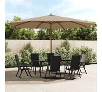 vidaXL Parasol de jardin Mât en bois Taupe