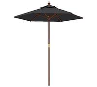 vidaXL Parasol de jardin 196x231 cm – Mât en bois – Noir