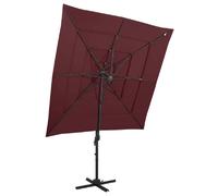 vidaXL Parasol de jardin - Rouge bordeaux 250x250 cm