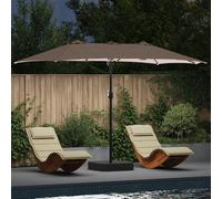 vidaXL Parasol de jardin Taupe 385 x 209 x 244 cm Polyester