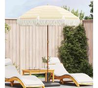 vidaXL Parasol de plage, 160 x 160 x 196 cm, polyester et acier, forme ronde