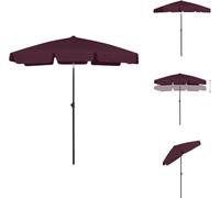 vidaXL Parasol de plage Bordeaux rouge 180x120 cm - Parasols & ombrelles