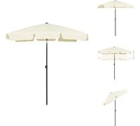vidaXL Parasol de plage jaune sable 180x120 cm - Parasols & ombrelles
