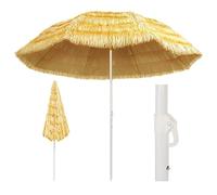 vidaXL Parasol de plage naturel 300 cm style hawaïen Beige