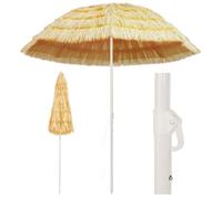 vidaXL Parasol de plage style hawaïen naturel – Pare-soleil patio 240 cm – Beige