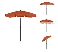 vidaXL Parasol de plage Terracotta-Rouge 180x120 cm - Parasols & Protection solaire