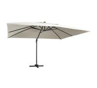 vidaXL Parasol déporté avec lumières LED Aluminium 400x300 cm Sable
