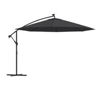 Vidaxl Parasol Déporté Avec Lumières Led Noir 350 Cm Noir