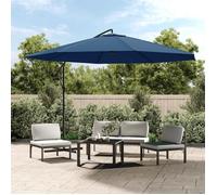 vidaXL Parapluie avec mât en aluminium 350 cm bleu