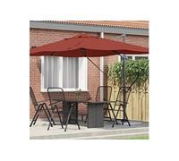 Vidaxl Parasol déporté Rectangulaire 352x251 cm Toile Polyester Mât Acier Orange Inclinable Pied Inclus