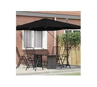 Vidaxl Parasol déporté Rectangulaire - 352x251 cm - Toile Polyester - Mât Aluminium - Inclinable - Noir
