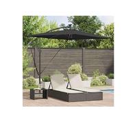 vidaXL Parasol noir 294 x 200 x 270 cm polyester et aluminium