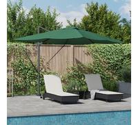 Vidaxl Parasol Déporté Roma Avec Leds Vert 352x251x265 Cm Aluminium