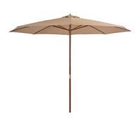 vidaXL Parasol d'extérieur Ø 350 cm avec mât en bois Taupe