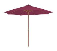 vidaXL Parasol 44497 – mât en bois 300 cm – rouge bordeaux