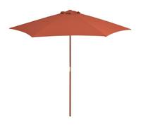 vidaXL Parasol d'extérieur 270 cm avec mât en bois Terracota