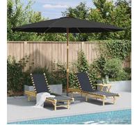 vidaXL Parasol d'extérieur 350 cm avec mât en bois Anthracite