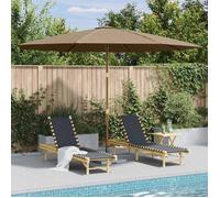 vidaXL Parasol avec mât en bois 350 cm Taupe