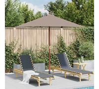 vidaXL Parasol d'extérieur avec mât en bois - Taupe
