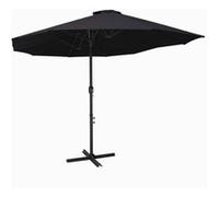 vidaXL Parasol avec mât en aluminium 460 x 270 cm Noir