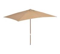 vidaXL Parasol avec mât en bois 200x300 cm Taupe