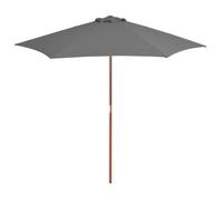 vidaXL Parasol avec mât en bois 270 cm Anthracite