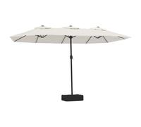 vidaXL Parasol double avec lampes LED Blanc sable 449x265 cm