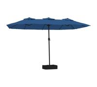 vidaXL Parasol double avec lampes LED bleu azur 449x265 cm