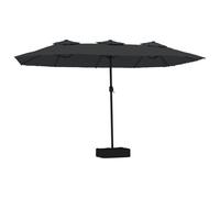 vidaXL Parasol double avec lampes LED Noir 449x265 cm