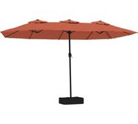 vidaXL Parasol double avec lampes LED rouge terracotta 449x265 cm
