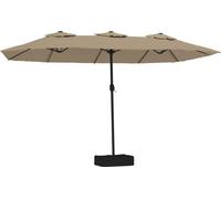 vidaXL Parasol double avec lampes LED Taupe 449x265 cm