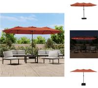 vidaXL Parasol double avec LED Terracota 449x245 cm - Parasols & Protection solaire