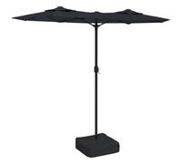 vidaXL Parasol double avec lumières LED Noir 316x145 cm