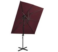 VIDAXL Parasol double toit bordeaux 250 cm