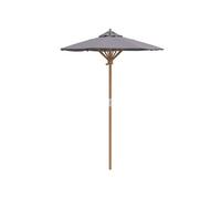 vidaXL Parasol de jardin Ø 150 x 210 cm – Bambou, Gris foncé, pliable et réglable