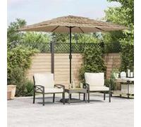 vidaXL Parasol avec mât en acier 248 x 248 x 248 cm, brun