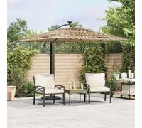 vidaXL Parasol avec mât en acier brun 290x290x238 cm