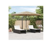 vidaXL Parasol avec LED et mât en acier brun 388x388x248 cm