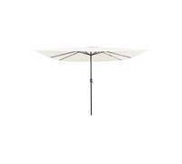 vidaXL Parasol de jardin carré inclinable 295 x 295 x 245 cm polyester et acier sable