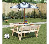 Vidaxl Parasol De Jardin Pour Enfants Avec Poteau En Bois Ø120x140 Cm