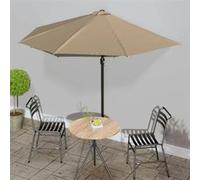 vidaXL Parasol de balcon avec mât en aluminium Taupe 300x155 cm semi-circulaire