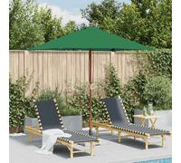 VidaXL Parasol extérieur mât bois 150x200 cm - Vert