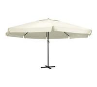vidaXL Parasol avec mât en aluminium 600 cm blanc sable