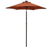 vidaXL Parasol avec éclairage LED Terracota 200x211 cm Alu