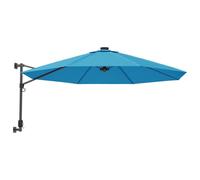 vidaXL Parasol mural avec LED bleu mer 290 cm