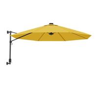Vidaxl Parasol Mural Avec Led Jaune 290 Cm