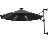 vidaXL Parasol mural avec LEDs 300 cm Anthracite