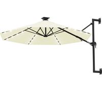 vidaXL Parasol mural avec LEDs 300 cm blanc sable
