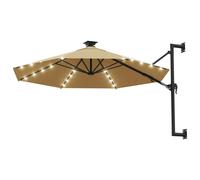 vidaXL Parasol mural avec LEDs 300 cm Taupe