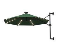vidaXL Parasol mural avec LEDs 300 cm Vert